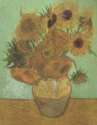 Vincent Van Gogh Still life:Vast with Twelve Sunflowers (nn04) France oil painting reproduction